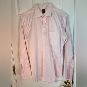 Pronto Uomo Platinum Modern Fit Pink Check Dress Shirt 16 32/33 Non-Iron